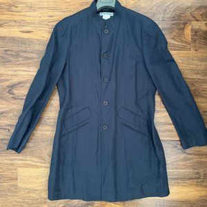 Emporio Armani round collar long coat (38R) metallic gray